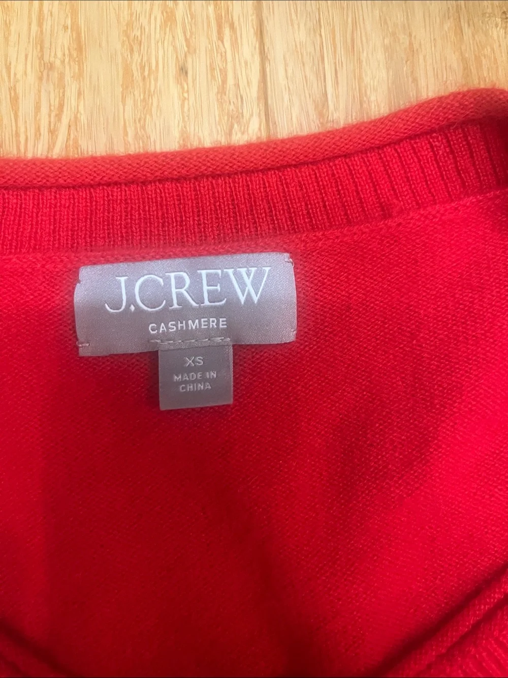 J. Crew Short-Sleeve cashmere Crewneck Top — Red